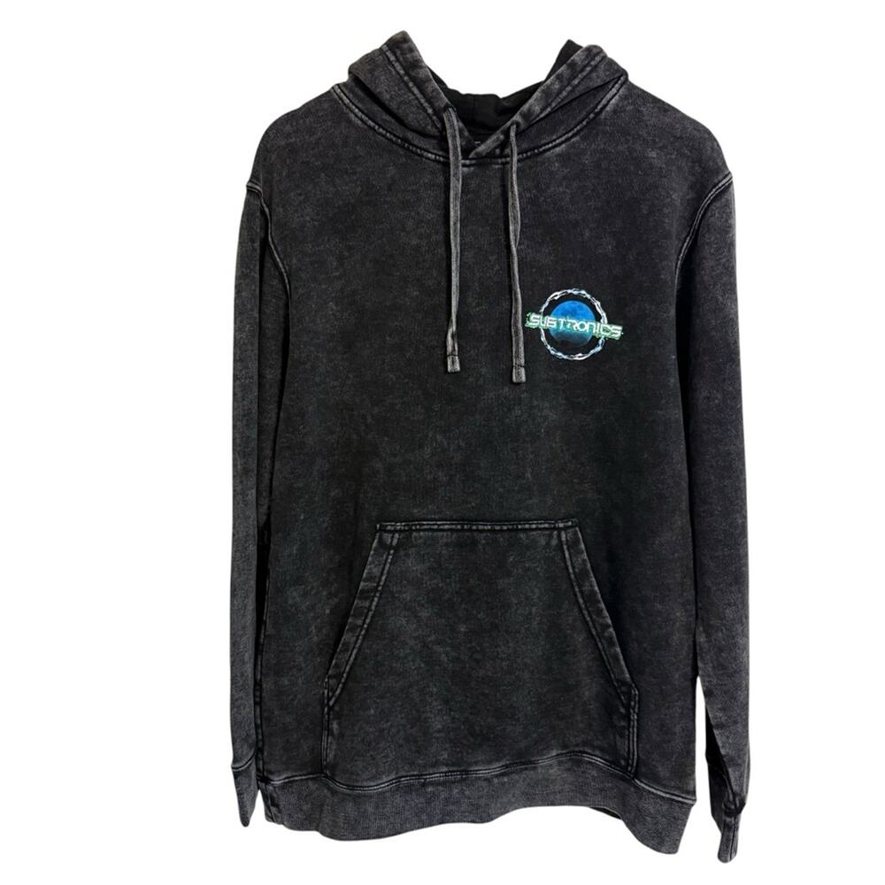 Subtronics Cyclops Rocks IV Charcoal Distressed Hoodie Size Small EDM